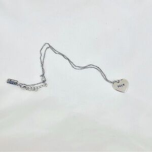 CLAIRE’S Teen Junior Girl’s “NICE” Heart Necklace Silver Tone 16 inches